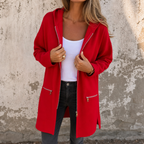 Vearbella | Longline Open-Front Hooded Cardigan