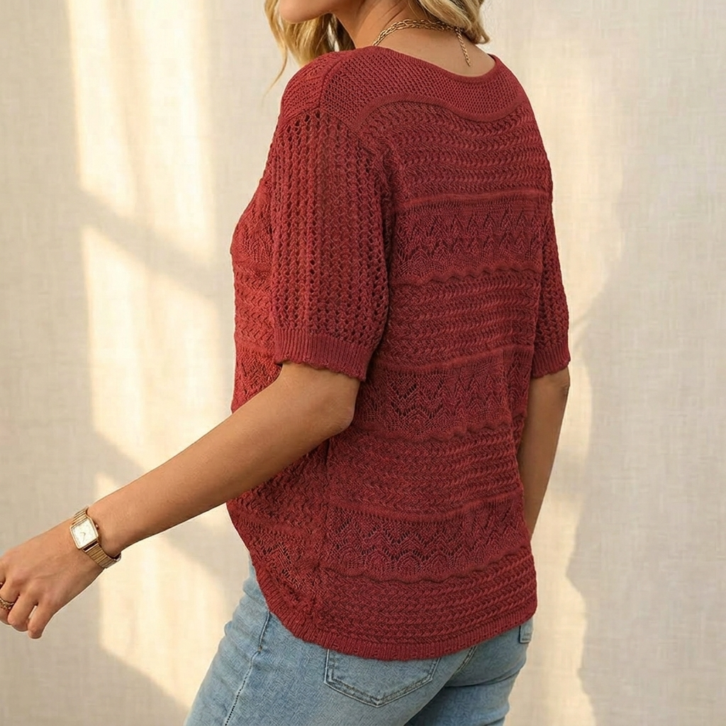 Wovelle | Women's Textured Knit Top for Warm Days