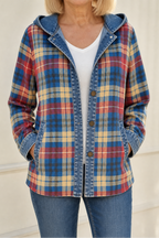 Havelyn | Denim-Trim Hooded Knit Cardigan