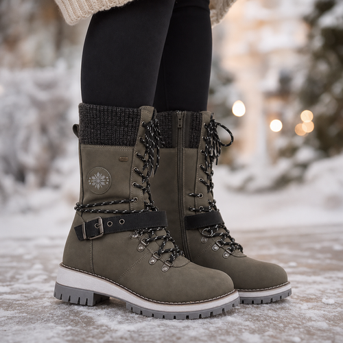 Cozette | Knit-Shaft Wide-Foot Winter Boots