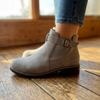 Stridella | Women's Suede-Look Buckle Ankle Booties