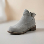 Stridella | Women's Suede-Look Buckle Ankle Booties