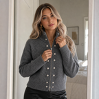 Wearvale | Two-Way Zip High-Neck Knit Cardigan