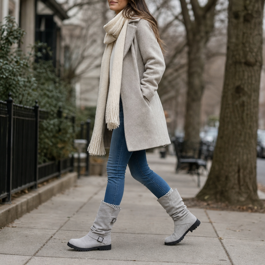 Slouchelle | Ribbed Cuff Slouch Mid-Calf Boots