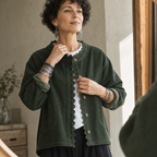 Roselane | Scalloped Lace Fine-Rib Corduroy-Look Jacket