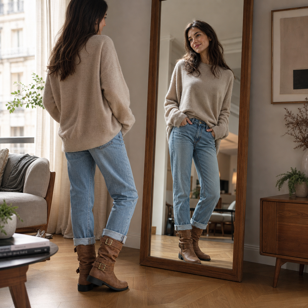 Bootara | Slouchy Buckle Mid-Calf Boots