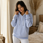 Stripeday | Striped Drawstring Hooded Kangaroo Pocket Hoodie