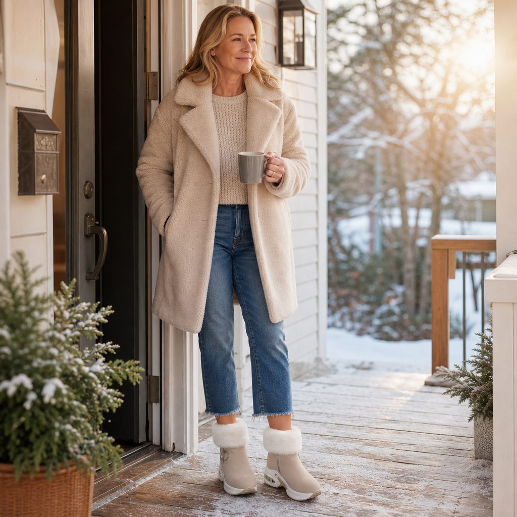CozyLift | Plush-Cuff Zip-Up Ankle Boots