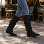 Slouch & Stroll | Lace-Up Slouchy Mid-Calf Boots