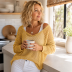 Delyne | Women's Open-Knit Hooded Pullover