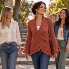 Mayfield | Crochet Scalloped Hem Wrap Cardigan
