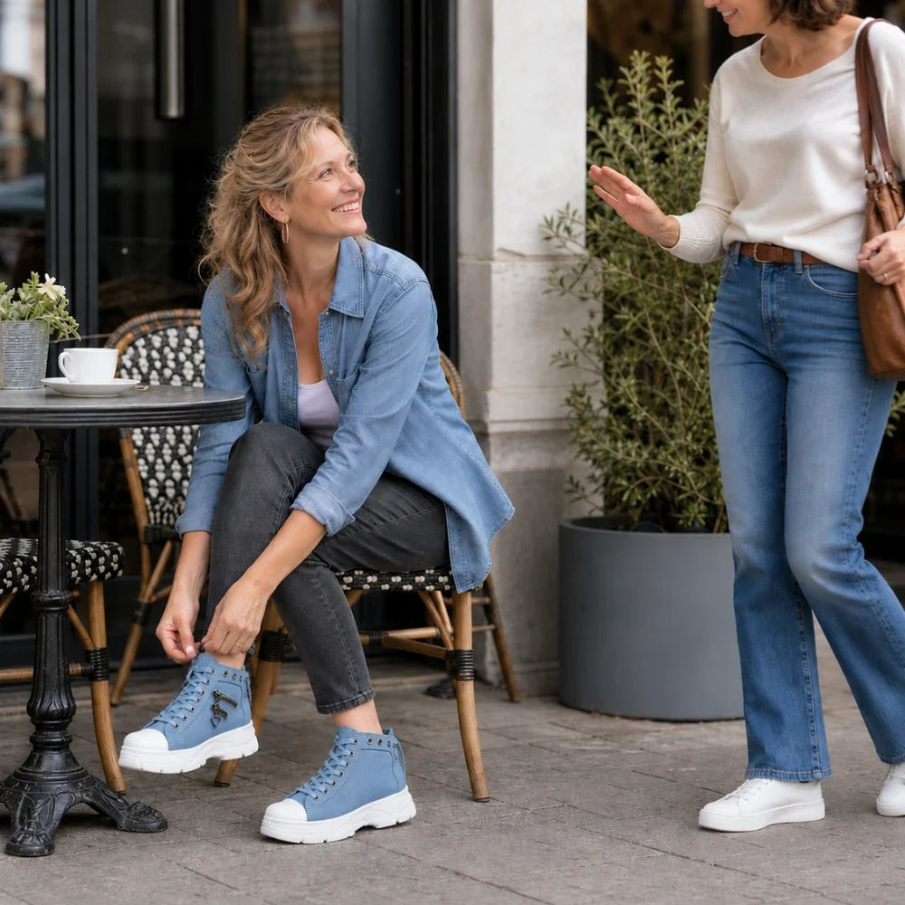 Breezara | Lace-Up Platform Sneaker Boots
