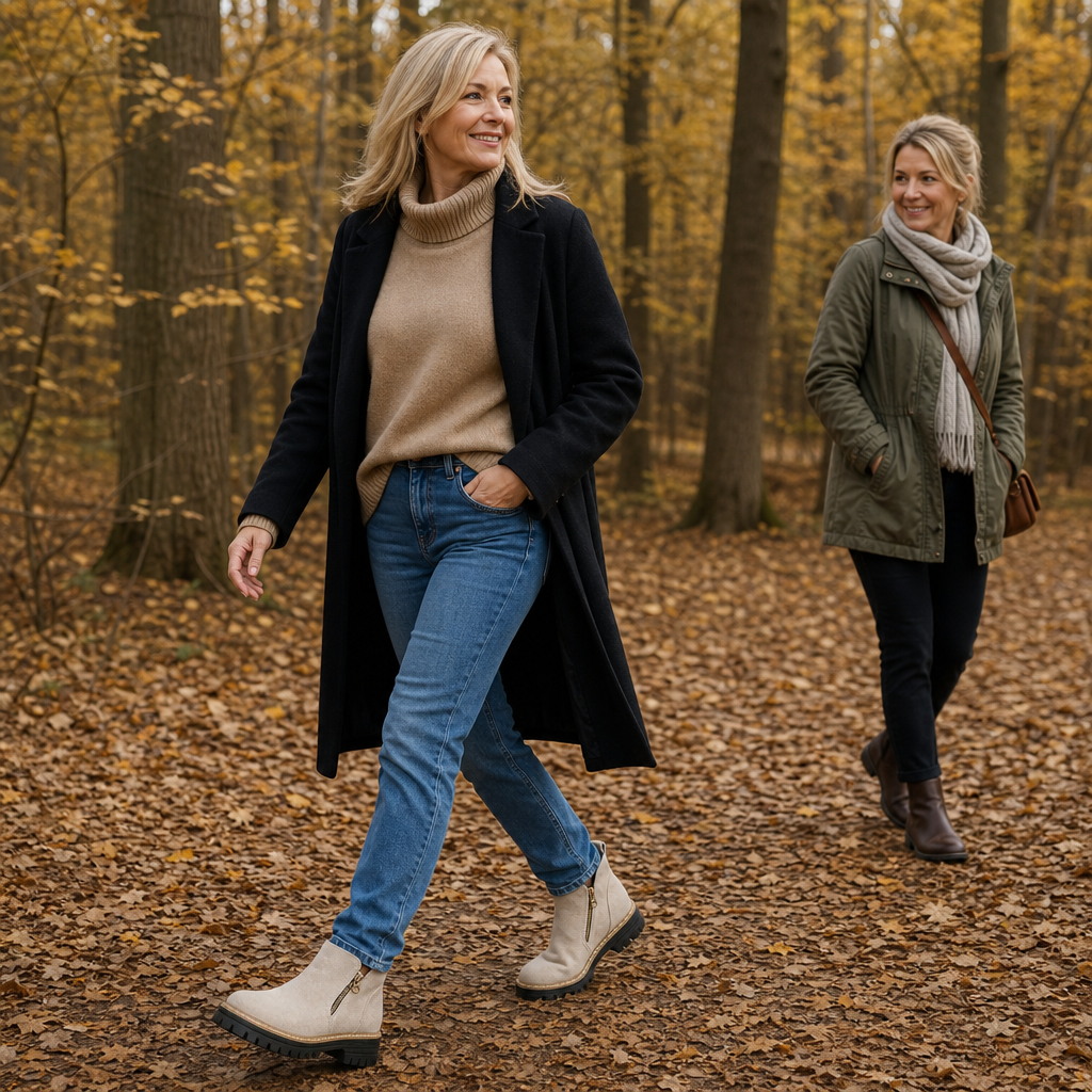 Stridewell | Square-Heel Zip-Up Ankle Boots