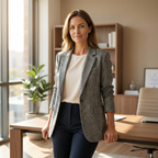 Ellara | Relaxed Plaid Lapel Blazer
