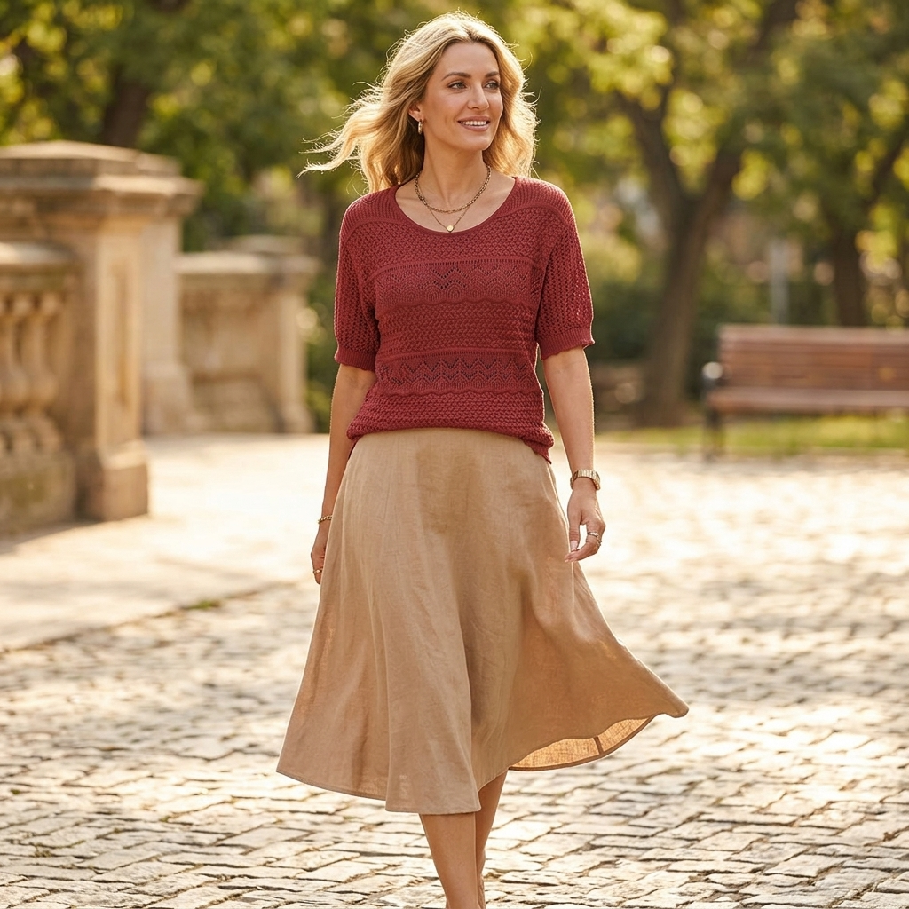 Wovelle | Women's Textured Knit Top for Warm Days