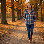 Weslyn | Women’s Contrast Denim Plaid Hooded Jacket