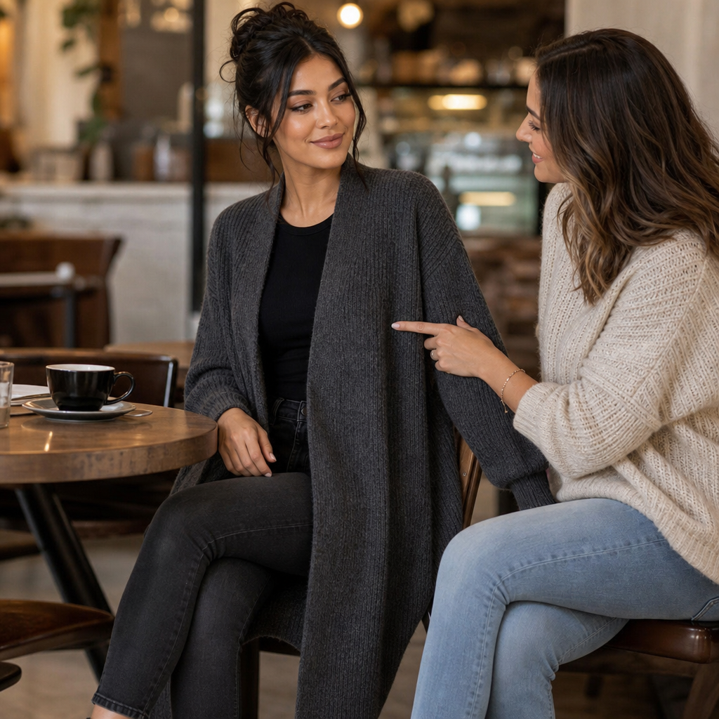 Ribbella | Ribbed Knit Longline Cardigan