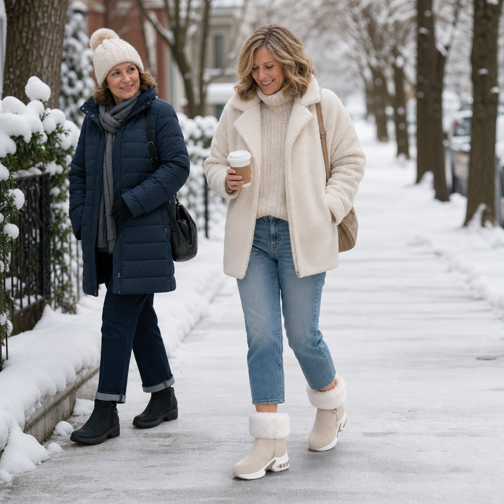 CozyLift | Plush-Cuff Zip-Up Ankle Boots