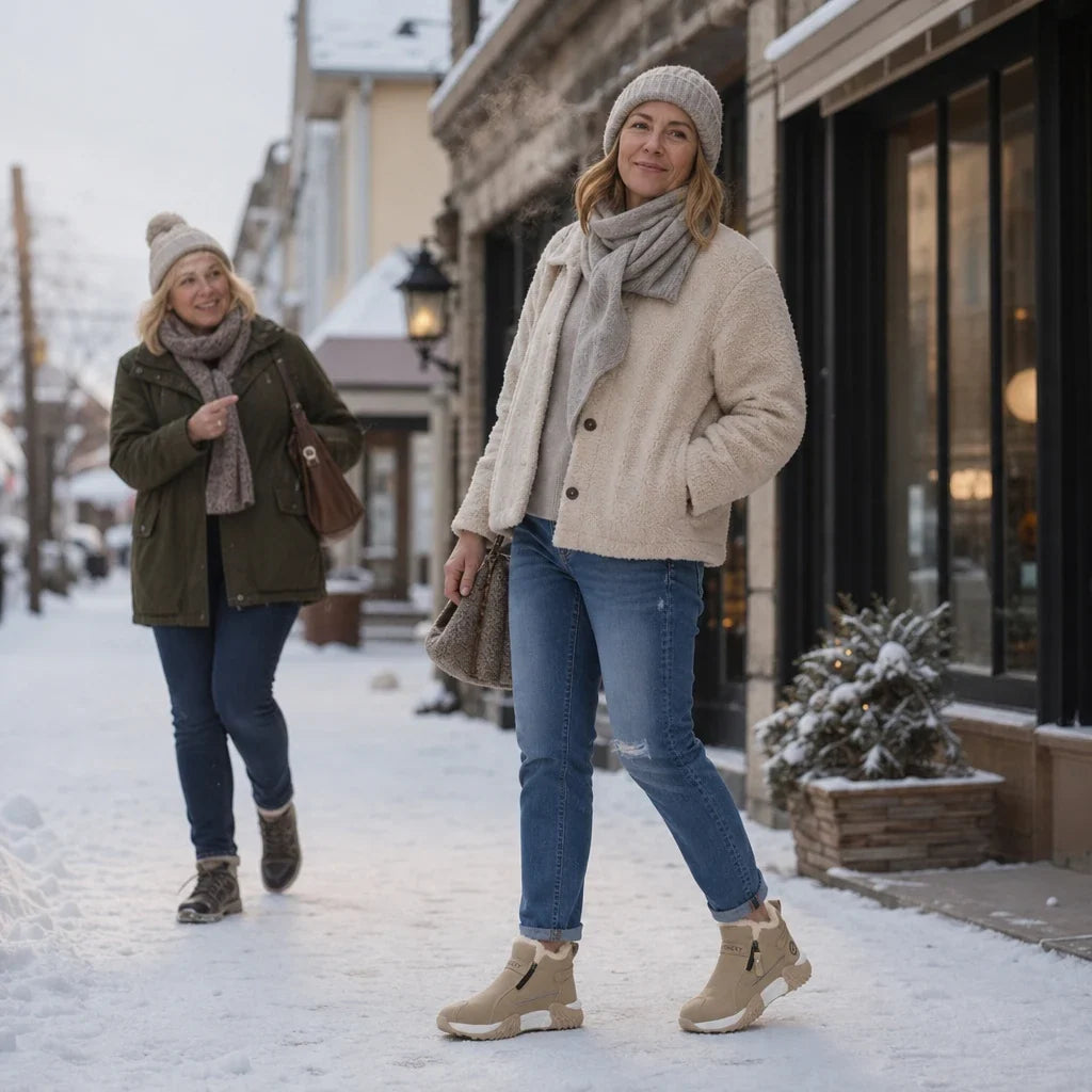 Frostelle | Fleece-Lined Zip Ankle Winter Boots