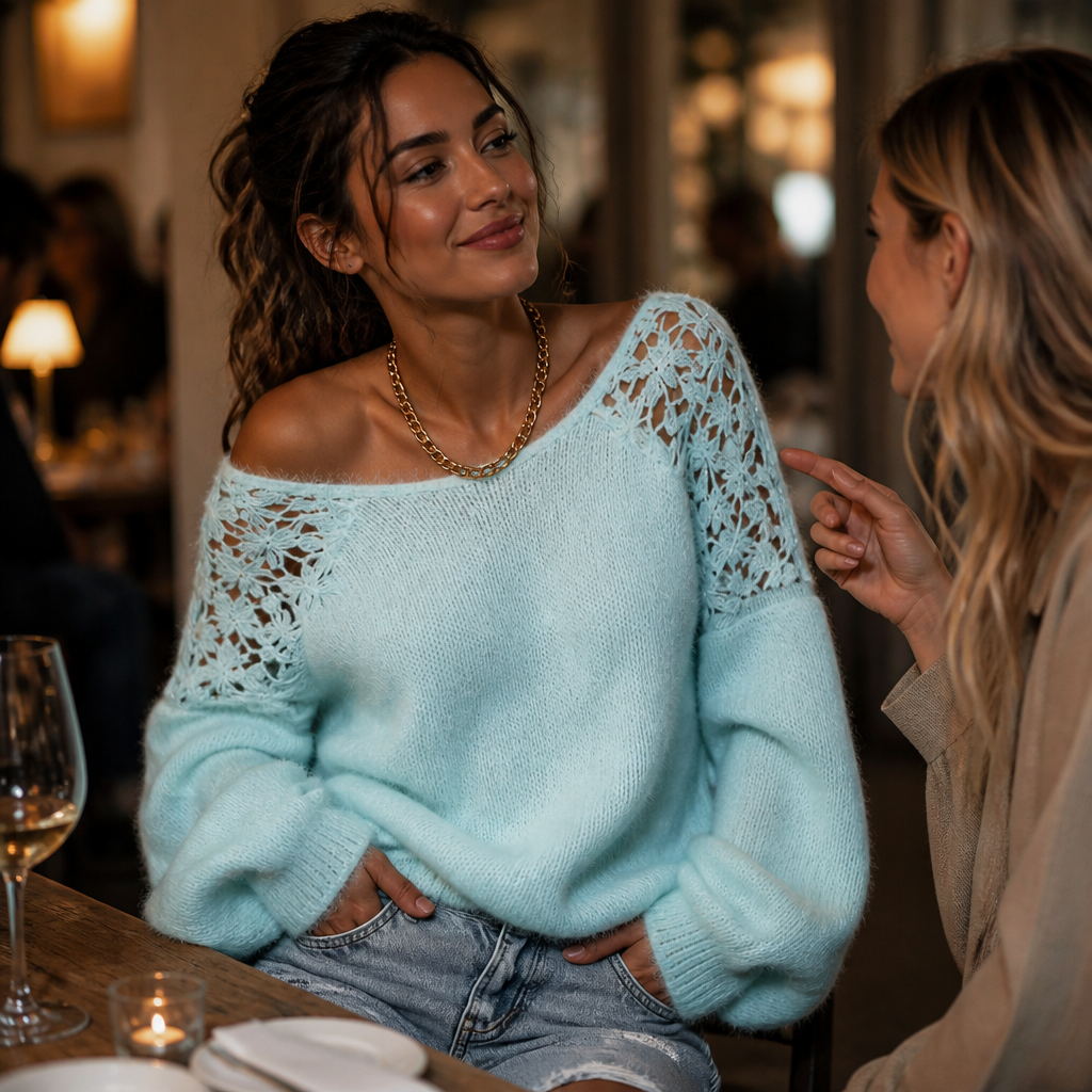 Wernbella | Lace-Knit Look Sweater That Looks Elevated, Not Plain