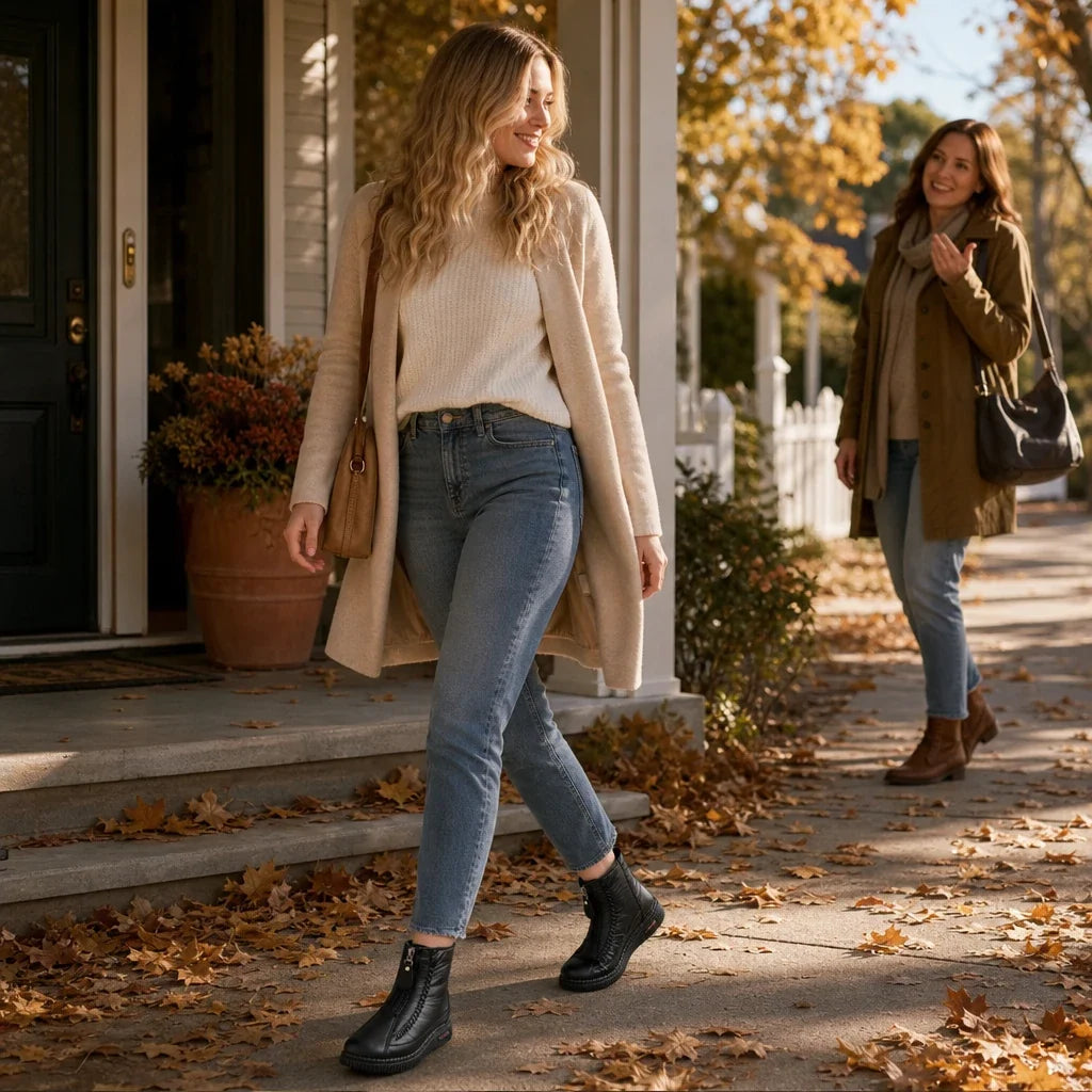 Frostella | Plush-Lined Zip-Up Ankle Boots