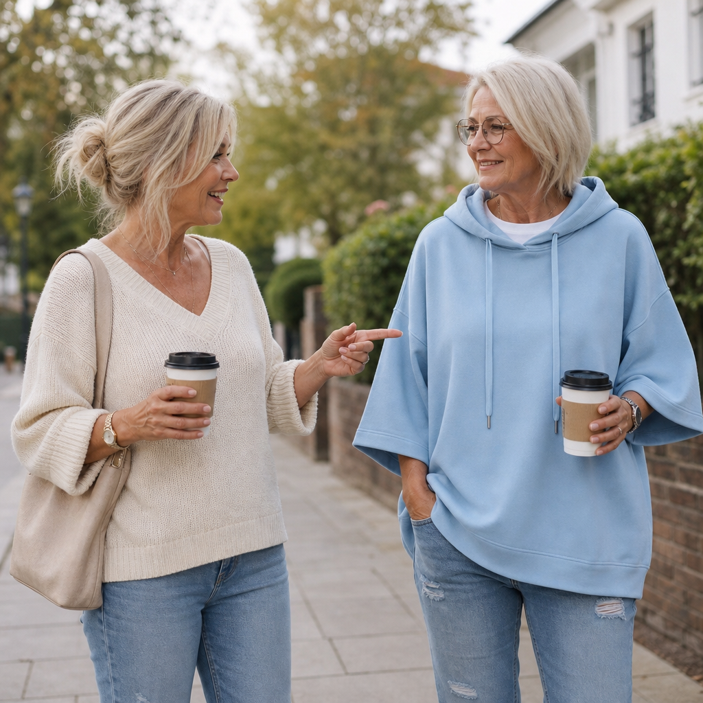 Weasbella | Oversized Wide-Sleeve Hooded Sweatshirt
