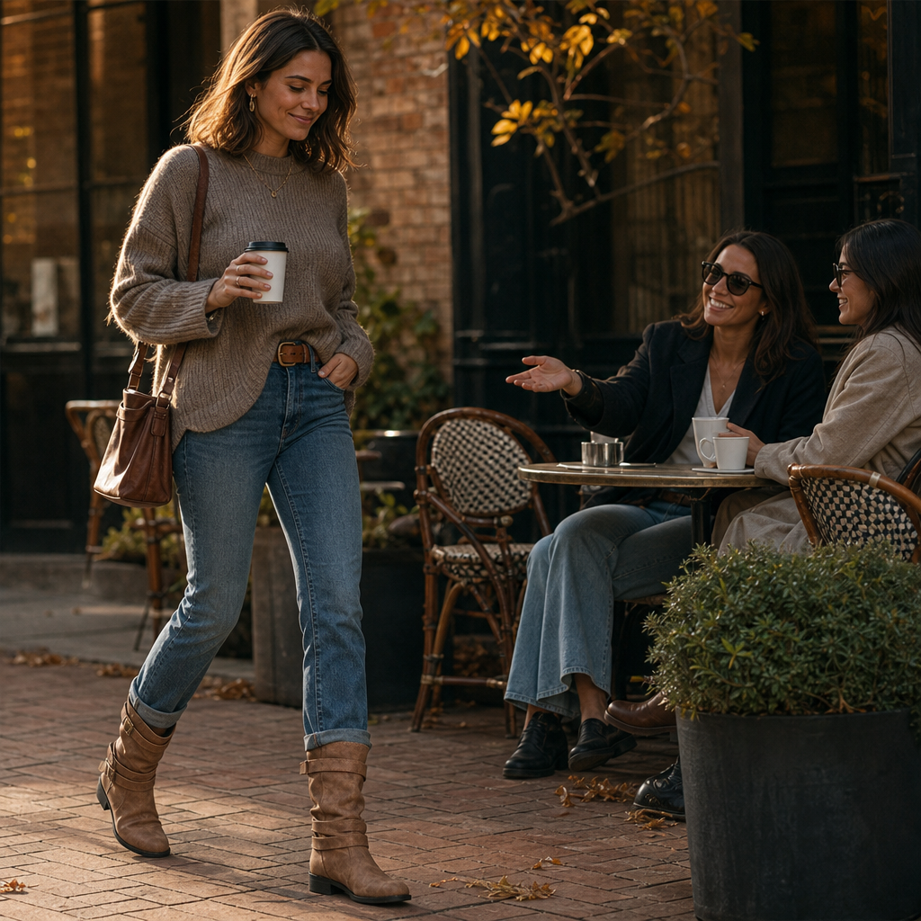 Bootara | Slouchy Buckle Mid-Calf Boots