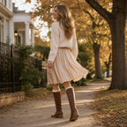 Calvera | Wide-Opening Pull-On Block Heel Knee-High Boots