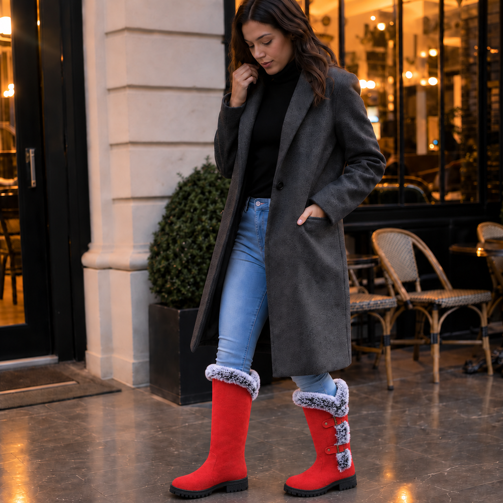 Frostella | Fur-Trimmed Suede Knee-High Winter Boots