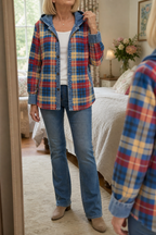 Havelyn | Denim-Trim Hooded Knit Cardigan