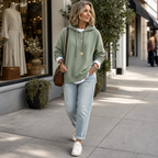 Layerlyn | Layered Two-Tone Hem Hoodie