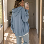 Easewell | Dropped-Shoulder Knit Hoodie