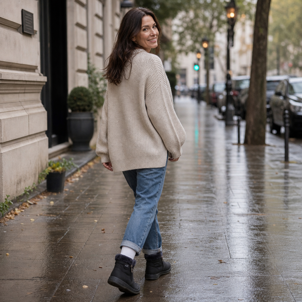 Lunavia | Plush-Lined Zipper Ankle Boots