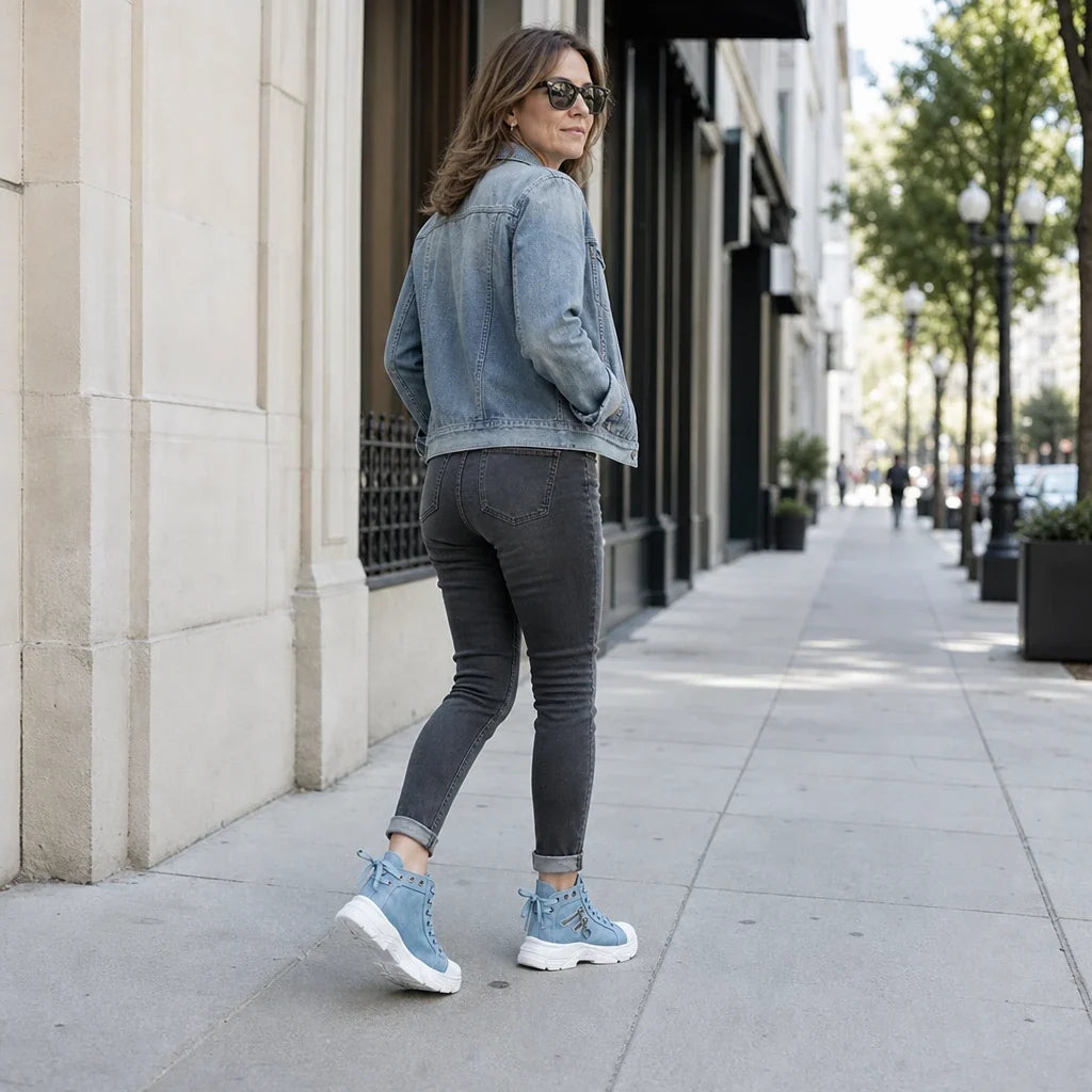 Breezara | Lace-Up Platform Sneaker Boots
