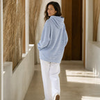 Stripe & Ease | Striped Drawstring Hooded Sweatshirt