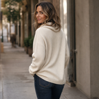 Ribella | Ribbed Draped Cowl-Neck Knit Top