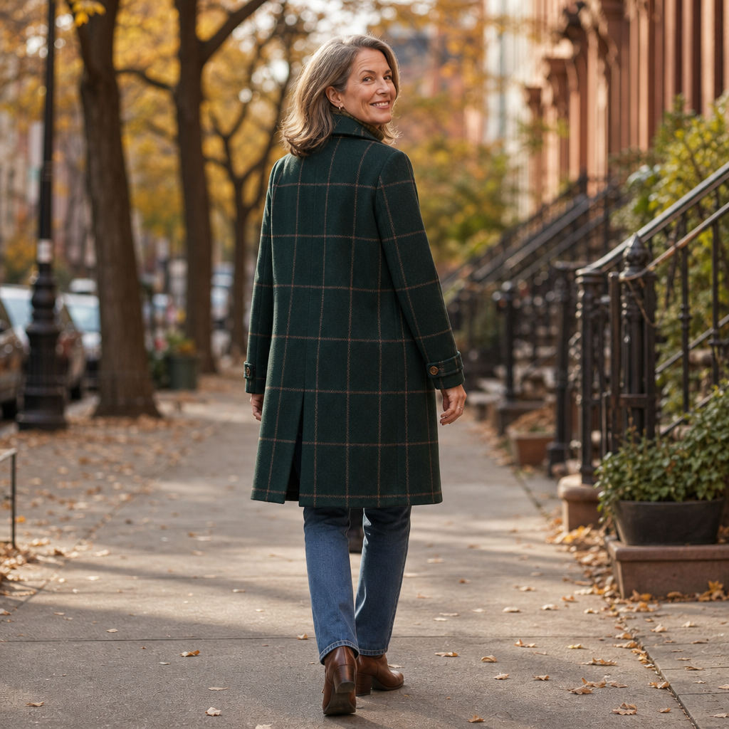 Wearbello | Plaid Two-Button Oversized Wool-Look Coat