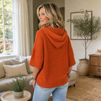 Ribella | Ribbed Half-Zip Hooded Knit Top