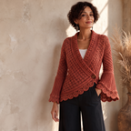 Mayfield | Crochet Scalloped Hem Wrap Cardigan