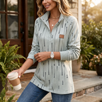 Dotwell | Dotted Stand-Collar Button Sweatshirt