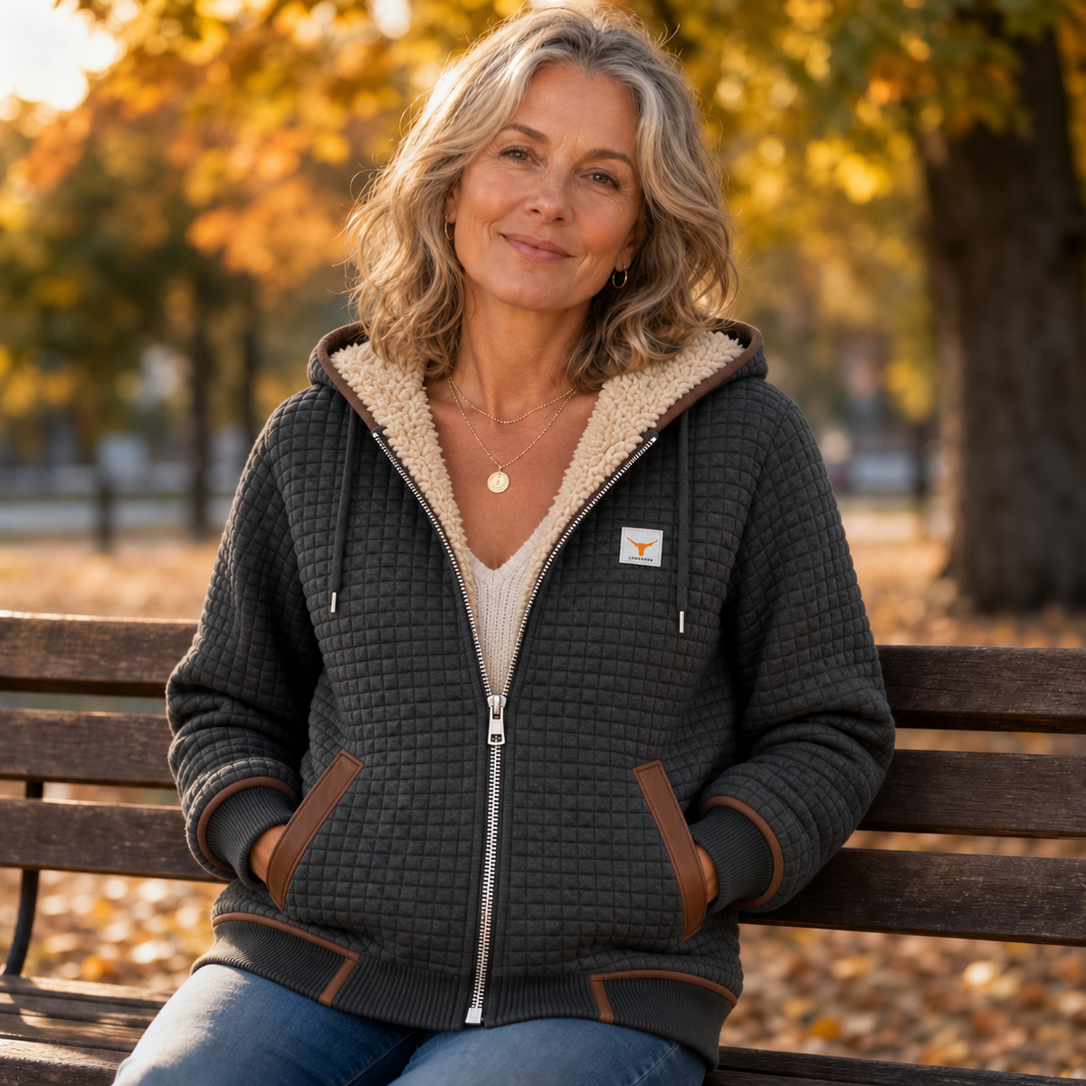 Hearthline | Waffle-Quilted Hooded Jacket