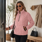 Cloudessa | Half-Zip Fuzzy Pullover With Kangaroo Pocket