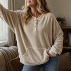 Veloura | Velour Henley Pocket Hoodie