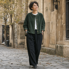 Roselane | Scalloped Lace Fine-Rib Corduroy-Look Jacket