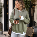 Layerlyn | Layered Two-Tone Hem Hoodie