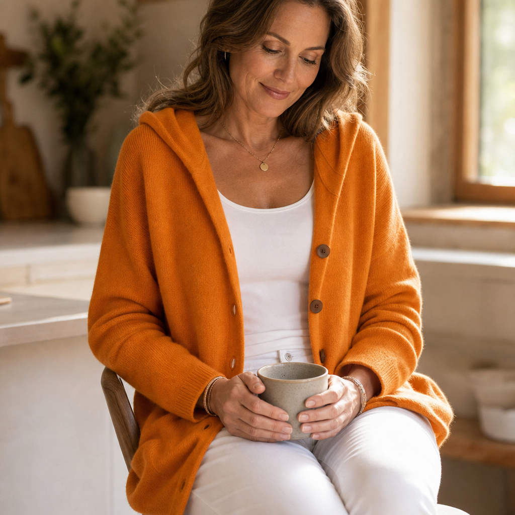 Teri | Button-Front Hooded Cardigan