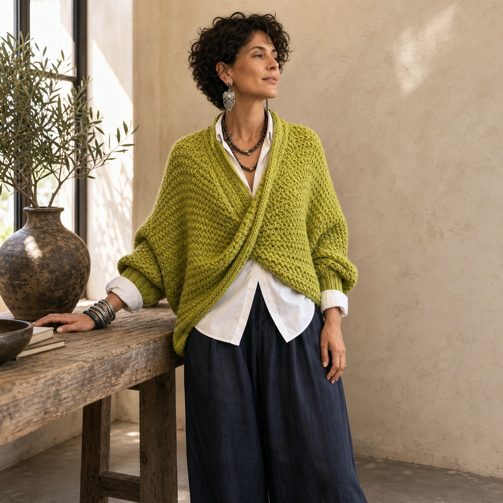 Crossovera | Chunky Knit Crossover V-Neck Sweater