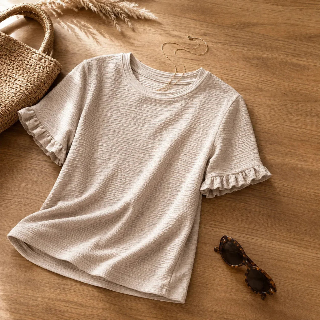 Marelle | Textured Flutter Sleeve Top