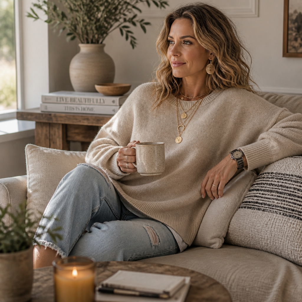 Wearbellas | Drop-Shoulder Lantern Sleeve Chunky Knit Sweater