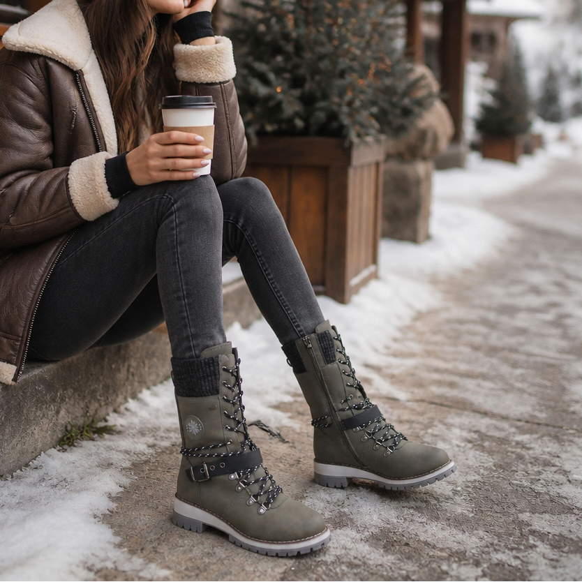 Cozette | Knit-Shaft Wide-Foot Winter Boots
